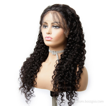 Wholesale Water Wave Frontal Wigs 180% Density Brazilian Virgin Cuticle Aligned Human Hair 13x4 Lace Front Wig For Black Women